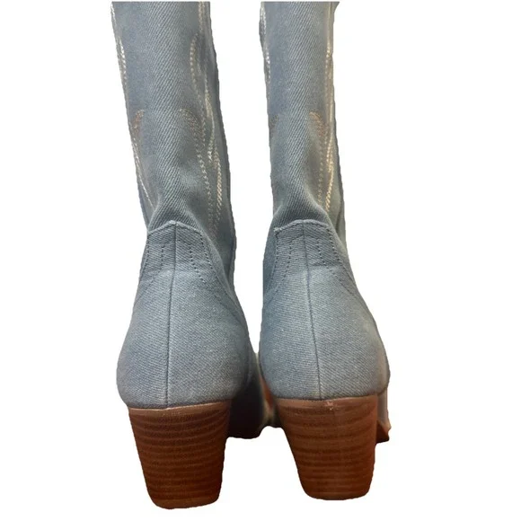 Bellini Asha Western Blue Light‎ Denim Embroidered Cowgirl Boots Woman's Size 6 - Picture 4 of 6